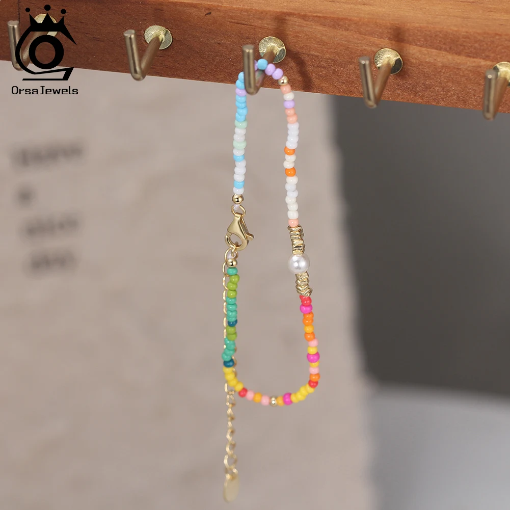ORSA JEWELS Natural Shell Pearl Chain Bracelet with Colorful Beads 925 Silver Bohemian Shell Pearls Bangle with 2mm Small Beaded
ORSA JEWELS Natural Shell Pearl Chain Bracelet with Colorful Beads 925 Silver Bohemian Shell Pearls Bangle with 2mm Small Beaded