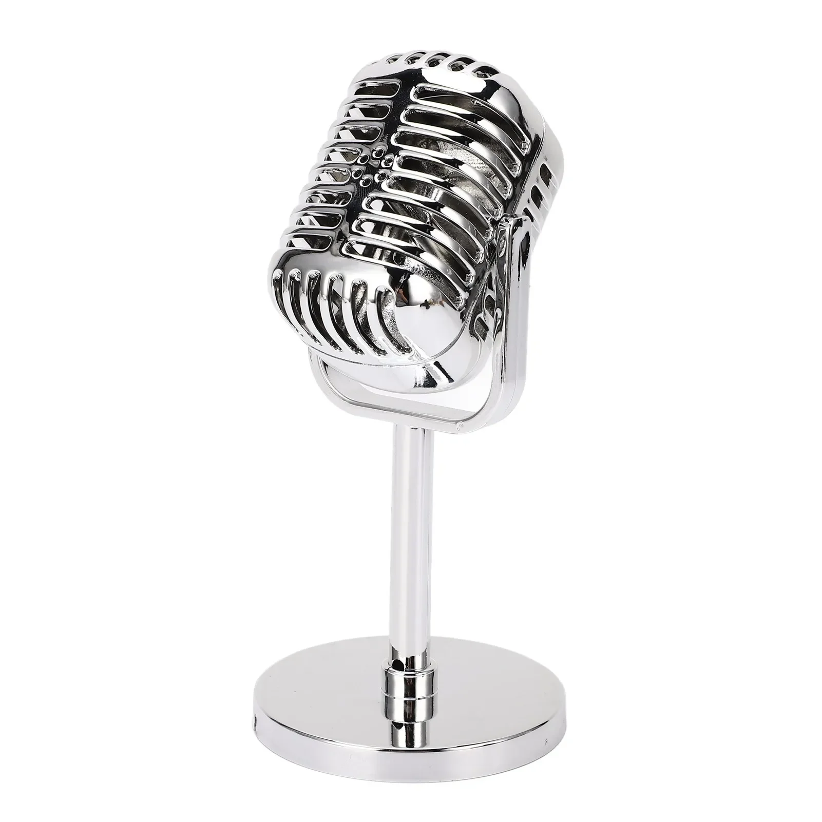 Retro Microphone Model Multipurpose Electroplated Silver Beautiful Retro Microphone Props Flexible Rotation for Bar Decoration
Retro Microphone Model Multipurpose Electroplated Silver Beautiful Retro Microphone Props Flexible Rotation for Bar Decoration