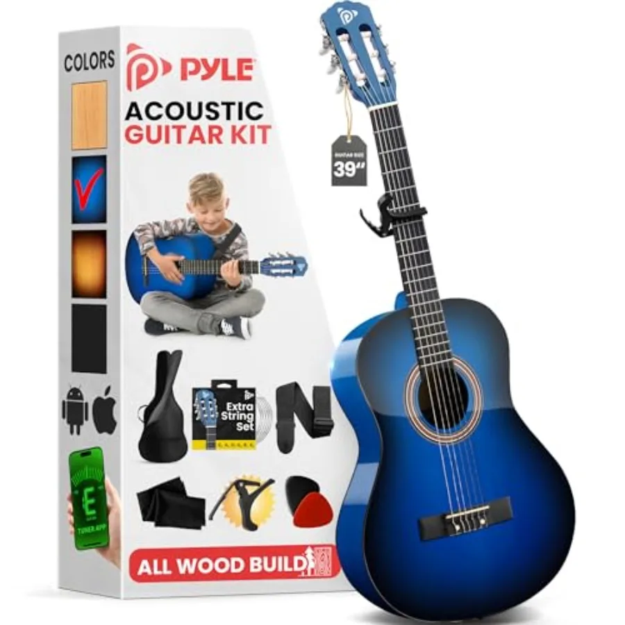 Classical Guitar Starter Kit for beginners - 4/4 size all-wood instrument in natural finish with built-in rosewood fretboard, i
Classical Guitar Starter Kit for beginners - 4/4 size all-wood instrument in natural finish with built-in rosewood fretboard, i