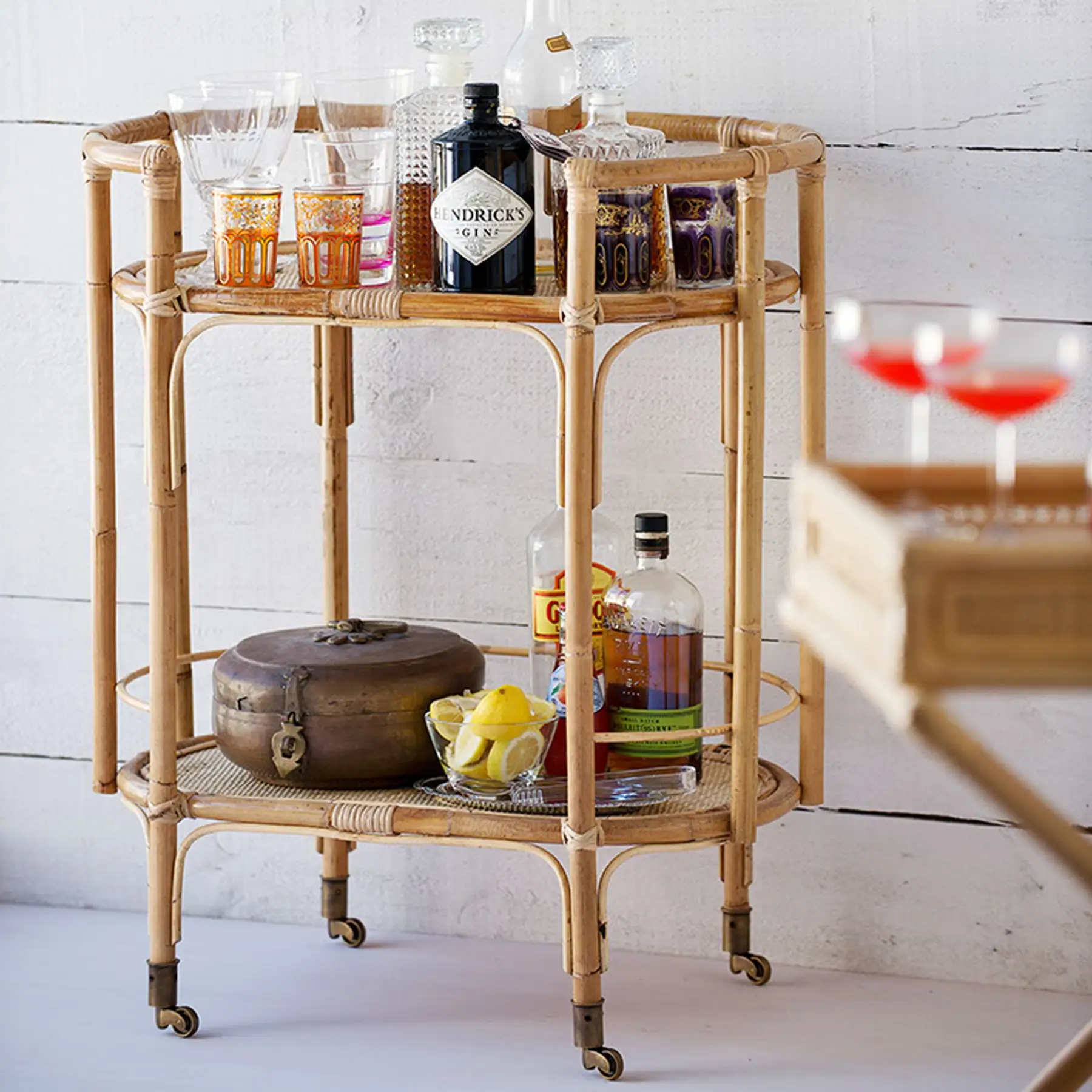 #d forVintage Antique Rattan Rolling Bar Cart on Wheel, Serving Cart Trolley Mobile snack cart for parties*
#d forVintage Antique Rattan Rolling Bar Cart on Wheel, Serving Cart Trolley Mobile snack cart for parties*