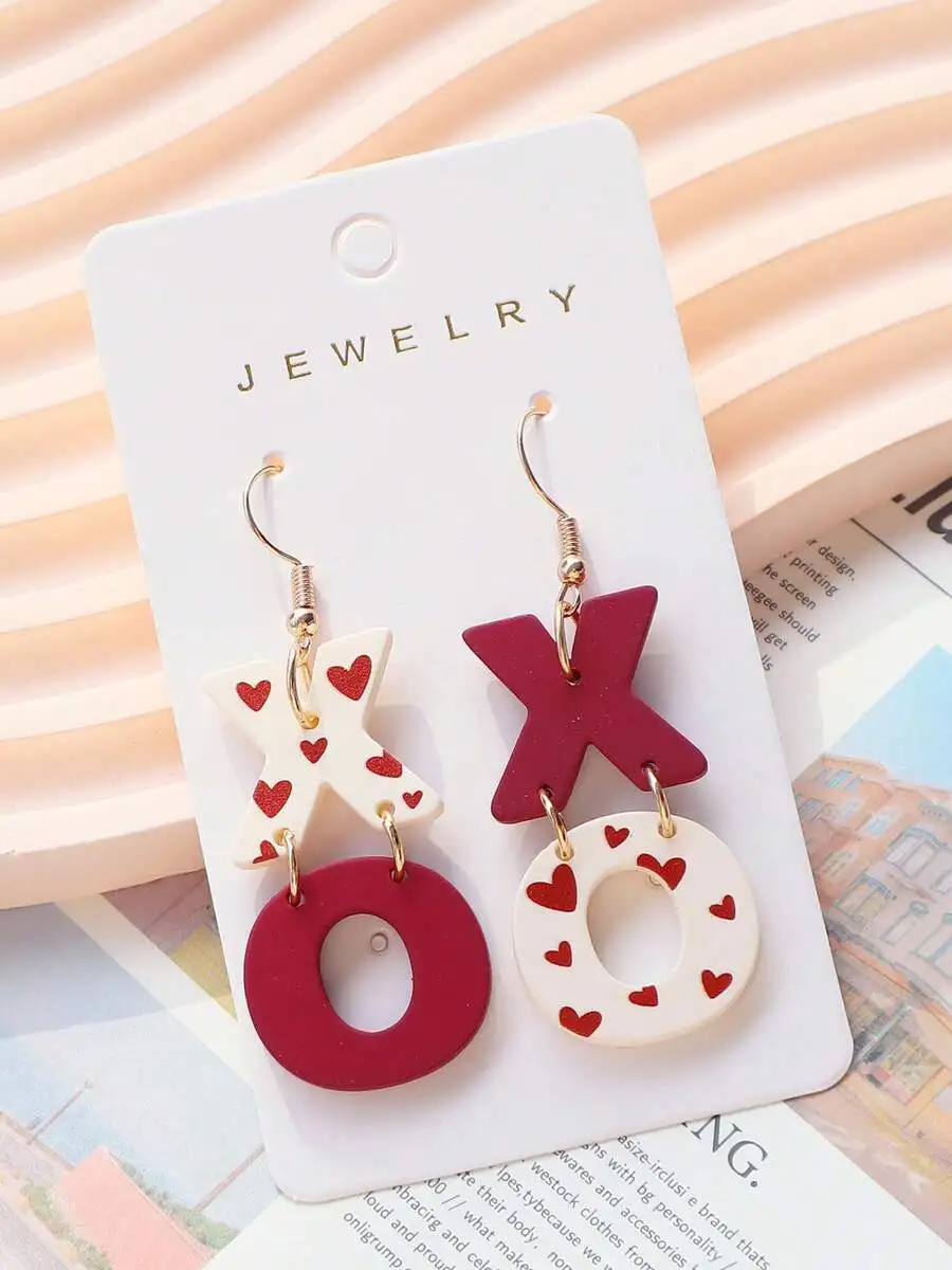 1 Pair Acrylic Painted XO Heart Print Earrings, Elegant & Sexy Earrings, Soft Ceramic Texture, Valentine's Day Gift
1 Pair Acrylic Painted XO Heart Print Earrings, Elegant & Sexy Earrings, Soft Ceramic Texture, Valentine's Day Gift