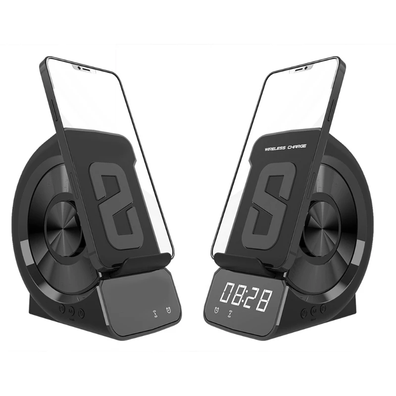 Многофункциональный 3 в 1 Bluetooth-динамик с беспроводной зарядкой и будильником
Многофункциональный 3 в 1 Bluetooth-динамик с беспроводной зарядкой и будильником