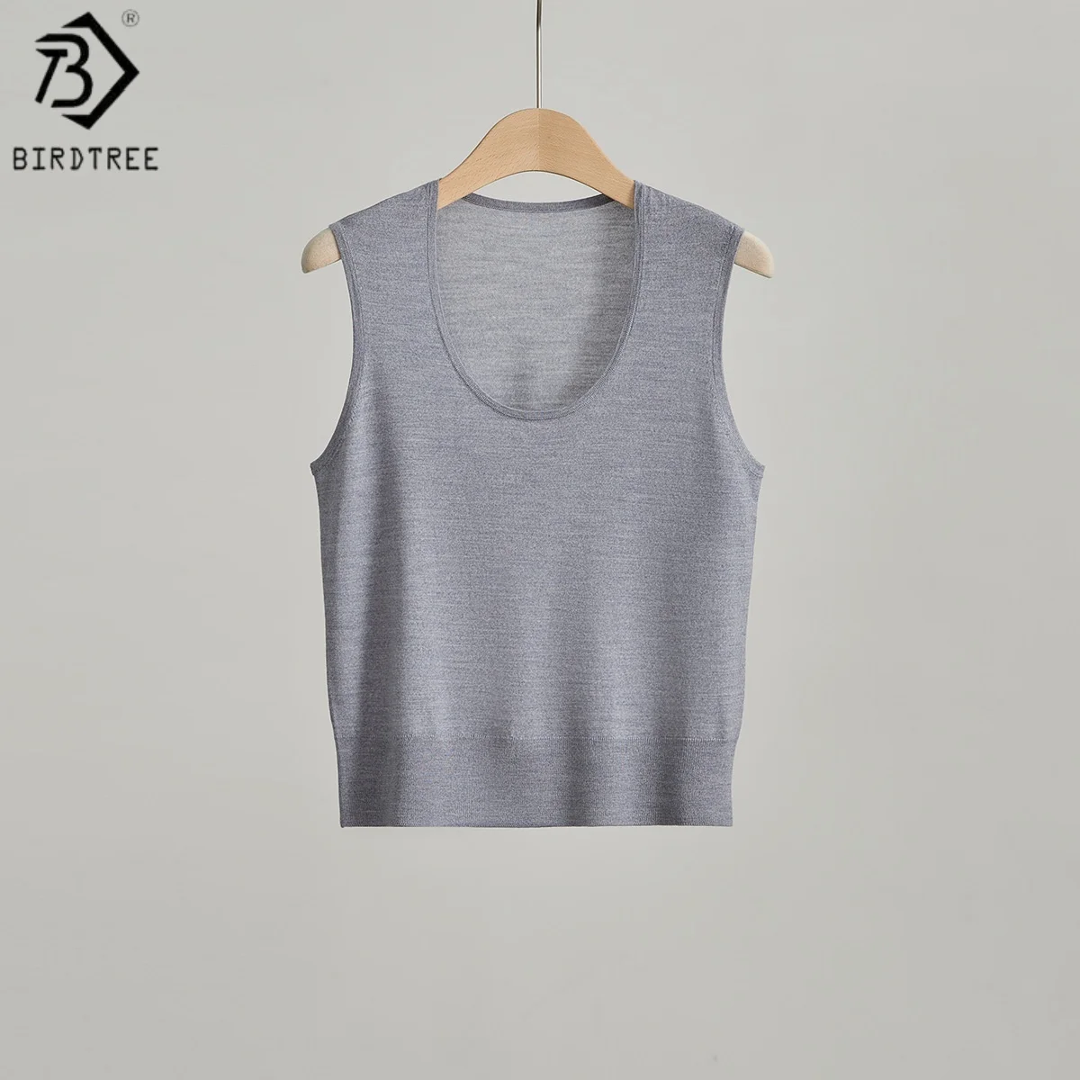 Birdtree, 100% Sheep Wool Tank Top, Woman Knitted Casual Tops, U-neck Solid Sleeveless Slim Vest, 2026 Spring New T62240JF
Birdtree, 100% Sheep Wool Tank Top, Woman Knitted Casual Tops, U-neck Solid Sleeveless Slim Vest, 2026 Spring New T62240JF