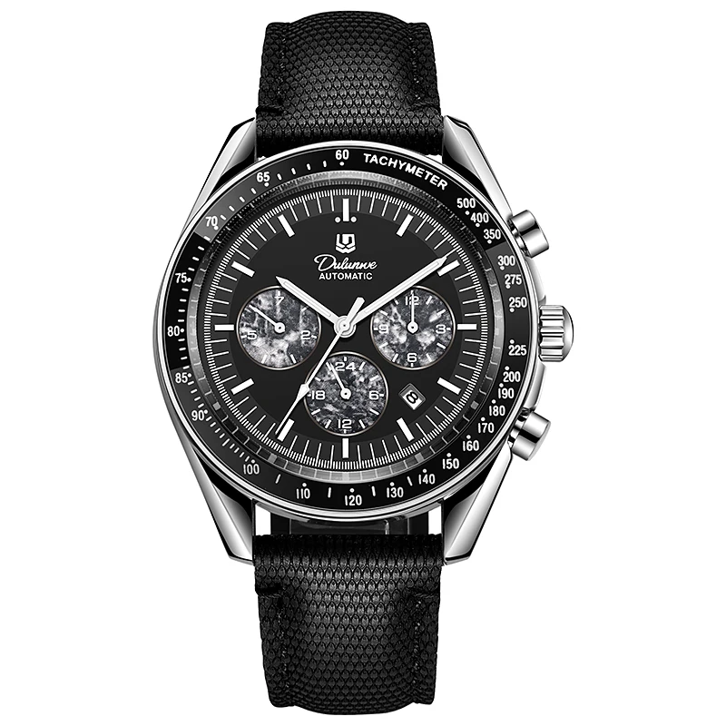 Dulunwe Men'S Automatic Mechanical Watch, Stainless Steel Case, Luminous, Waterproof, Three-Register Dial Design.
Dulunwe Men'S Automatic Mechanical Watch, Stainless Steel Case, Luminous, Waterproof, Three-Register Dial Design.