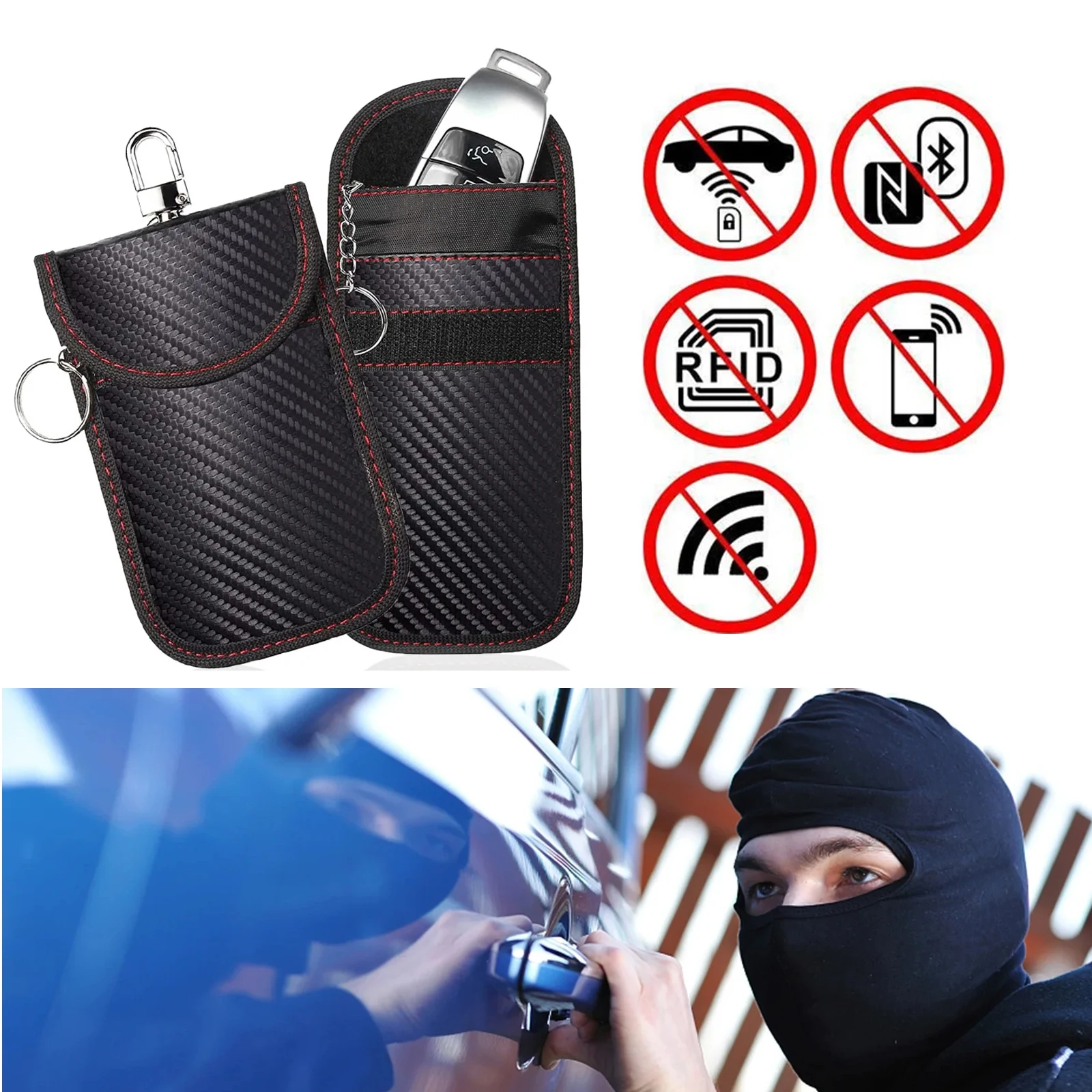 Car Key Signal Blocker Case Fob Pouch RFID Signal Shielding Pocket Key Credit Card Organizer Remote Controller Storage Bag
Car Key Signal Blocker Case Fob Pouch RFID Signal Shielding Pocket Key Credit Card Organizer Remote Controller Storage Bag