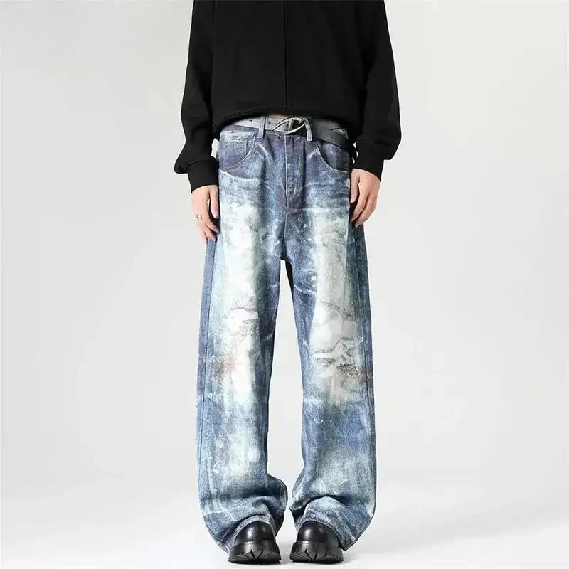Spring Summer New Men's Jeans Trendy Burnt Denim Pants Salt Washed Streetwear Wide Leg Denim Long Pants
Spring Summer New Men's Jeans Trendy Burnt Denim Pants Salt Washed Streetwear Wide Leg Denim Long Pants