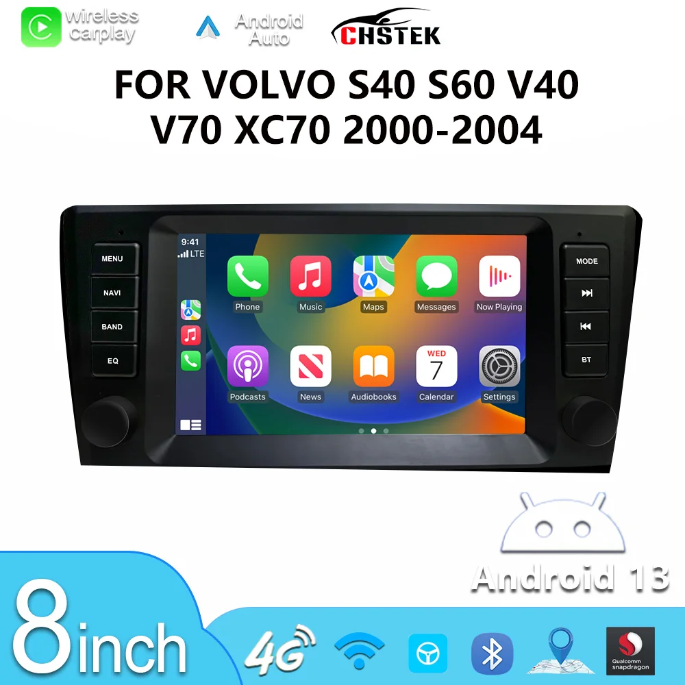 CHSTEK 720P Wireless CarPlay for Volvo S60 S40 V40 V70 XC70 XC90 2000 2001 2002 2003 2004 BT GPS 4G WIFI Touchscreen Multimedia
CHSTEK 720P Wireless CarPlay for Volvo S60 S40 V40 V70 XC70 XC90 2000 2001 2002 2003 2004 BT GPS 4G WIFI Touchscreen Multimedia