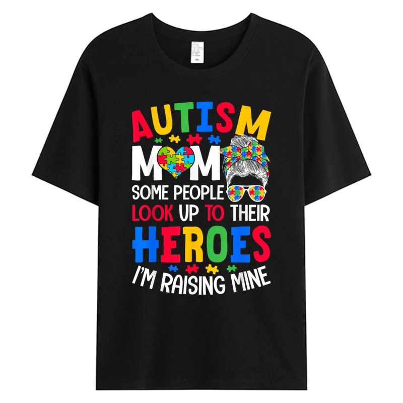Hot Sale Autism Mom Raising Hero Groovy Messy Bun Woman Awareness Tops Tees Men's 100% Cotton Clothing Graphic T-Shirt
Hot Sale Autism Mom Raising Hero Groovy Messy Bun Woman Awareness Tops Tees Men's 100% Cotton Clothing Graphic T-Shirt