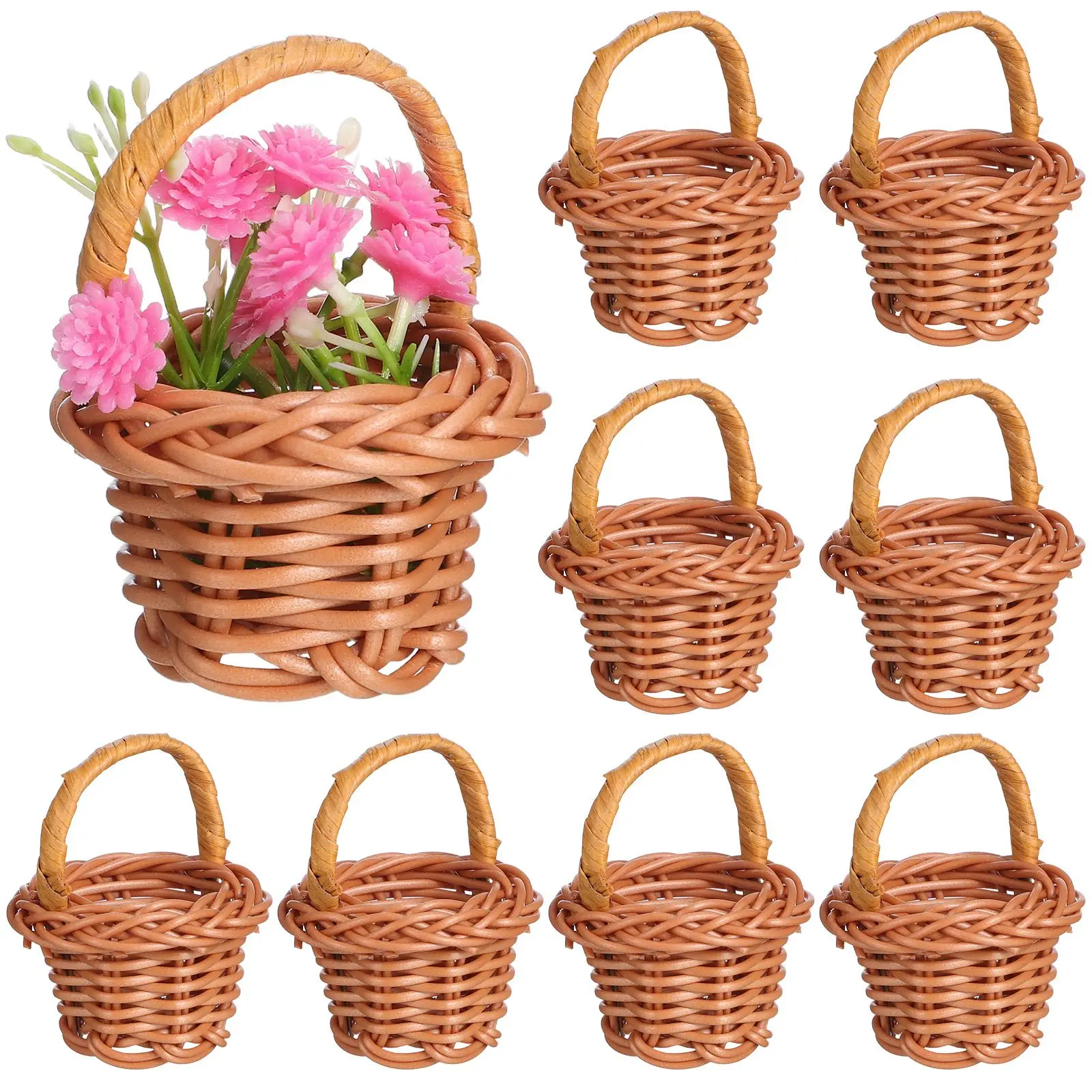10pcs Wicker Flower Rattan Handles Home Basket Decor Miniature Flower Basket Storage Solution Elegant Unique Design
10pcs Wicker Flower Rattan Handles Home Basket Decor Miniature Flower Basket Storage Solution Elegant Unique Design