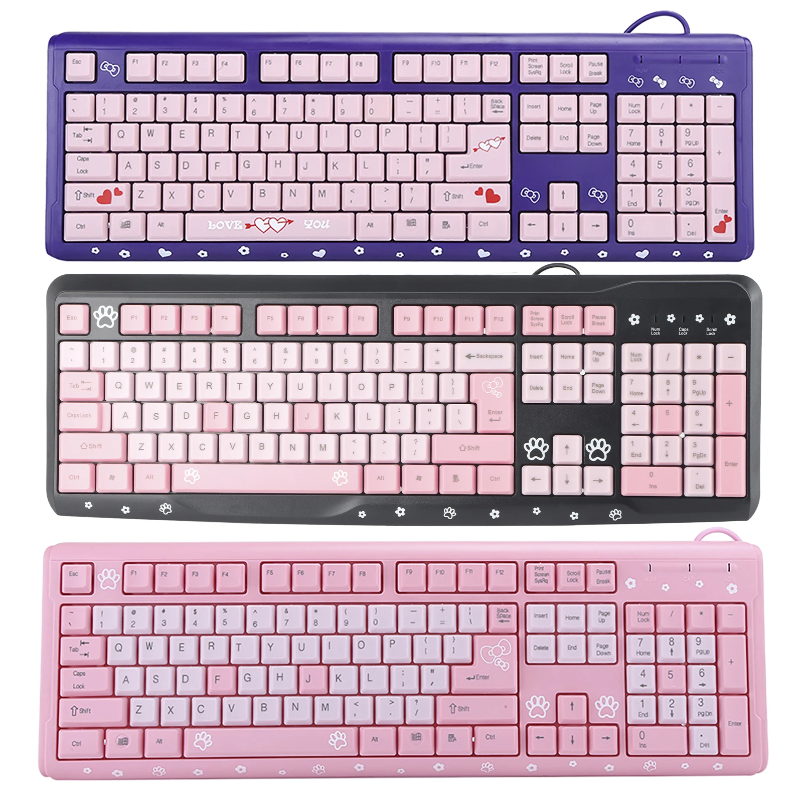 Универсальная USB-клавиатура, проводная, ультратонкая, с милым мультяшным дизайном, эргономичная, Plug and Play, прочная, для дома, офиса, ноутбука, компьютера, аксессуар
Универсальная USB-клавиатура, проводная, ультратонкая, с милым мультяшным дизайном, эргономичная, Plug and Play, прочная, для дома, офиса, ноутбука, компьютера, аксессуар