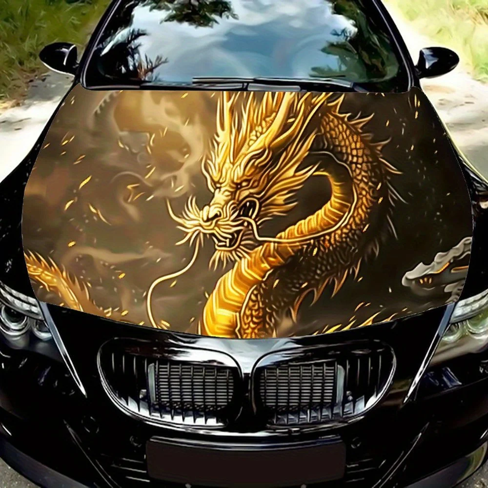 Ferocious Golden Dragon Cool Car Hood Decal Sticker - Creative Monochrome Artwork, Durable Vinyl Wrap for Most Vehicles, PVC Mat
Ferocious Golden Dragon Cool Car Hood Decal Sticker - Creative Monochrome Artwork, Durable Vinyl Wrap for Most Vehicles, PVC Mat