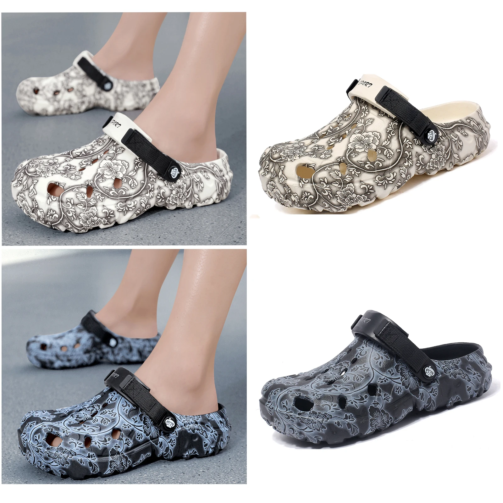 Men's Printed Clogs with Holes Garden Shoes Big Size 47 48 Lightweight Beach Slippers Flat Rubber Sandals Zuecos Hombre Summer
Men's Printed Clogs with Holes Garden Shoes Big Size 47 48 Lightweight Beach Slippers Flat Rubber Sandals Zuecos Hombre Summer