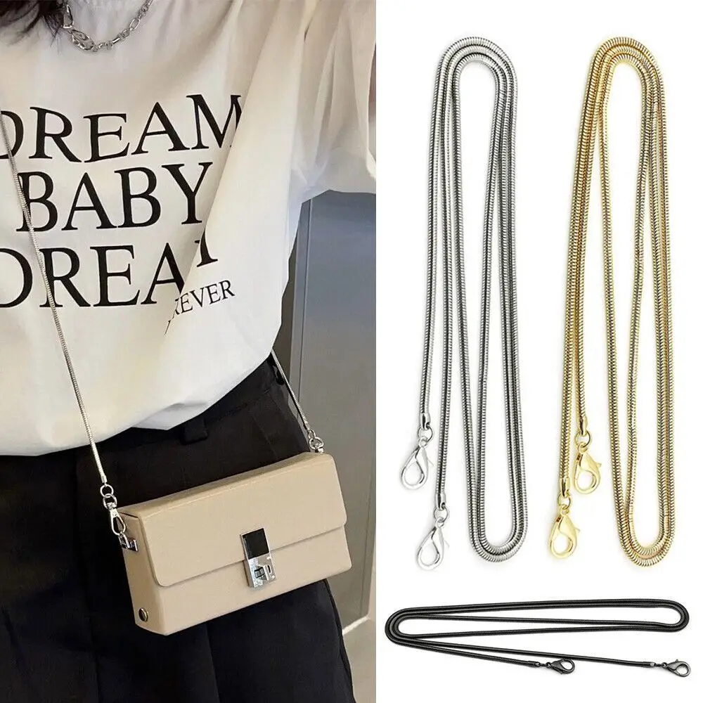 Fashion 120cm Replacement Bag Chain Silver/Gold/Black Purse Handle Bag Chain Metal Bag Accessories Handbag Snake Chain
Fashion 120cm Replacement Bag Chain Silver/Gold/Black Purse Handle Bag Chain Metal Bag Accessories Handbag Snake Chain