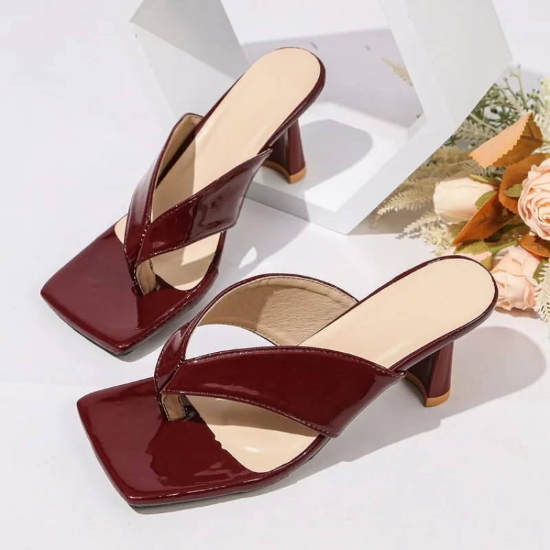 Wine Red High Heel Cool Drag Women's Outward Wear Design Sense Niche Toe Slippers Flip Flops French Ladies Shoes
Wine Red High Heel Cool Drag Women's Outward Wear Design Sense Niche Toe Slippers Flip Flops French Ladies Shoes