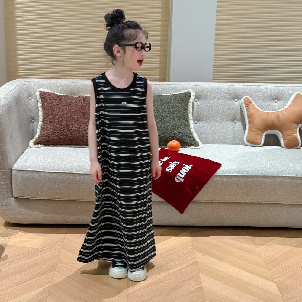 Summer Baby Girls Stripe Print Dresses Korean Children's Sleeveless Dress Cotton Kids Boutique Clothes Toddler One Pice Clothing
Summer Baby Girls Stripe Print Dresses Korean Children's Sleeveless Dress Cotton Kids Boutique Clothes Toddler One Pice Clothing