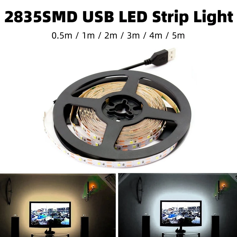 USB LED Strip Lights Flexible LED Lamp Tape 2835 TV Backlight Strip Lamp 5V Ribbon Light 0.5m 1m 2m 3m 4m 5m Decoration Lighting
USB LED Strip Lights Flexible LED Lamp Tape 2835 TV Backlight Strip Lamp 5V Ribbon Light 0.5m 1m 2m 3m 4m 5m Decoration Lighting