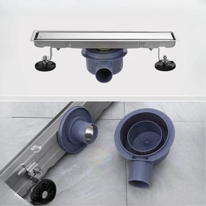 Bathroom long invisible floor drain 304 stainless steel sliding floor drain, Russian style with fixed foot side drain
Bathroom long invisible floor drain 304 stainless steel sliding floor drain, Russian style with fixed foot side drain