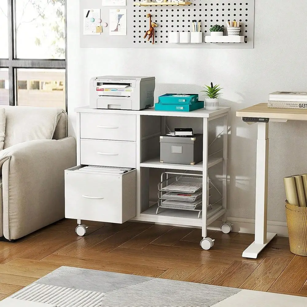 3Tier Mobile File Cabinet, Printer Stand With Storage, Office Table With Drawers And Back Support Bar, Holds 110lb For Home Off
3Tier Mobile File Cabinet, Printer Stand With Storage, Office Table With Drawers And Back Support Bar, Holds 110lb For Home Off