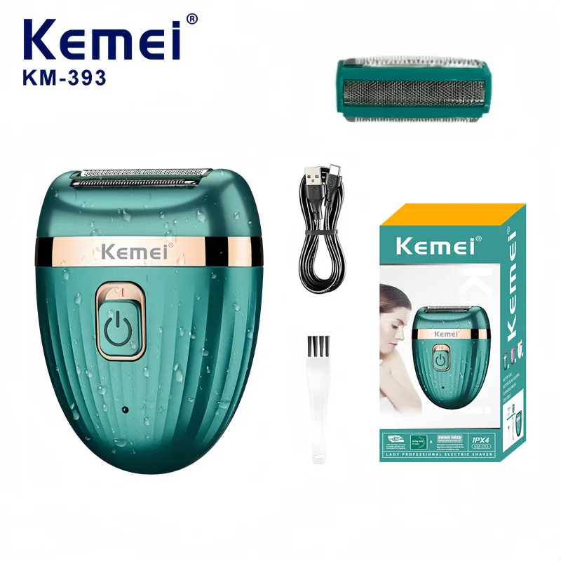 Kemei KM-393 Portable Mini Electric Hair Remover, USB Rechargeable Dual-Blade Ladies Shaver, Body Hair Trimmer.
Kemei KM-393 Portable Mini Electric Hair Remover, USB Rechargeable Dual-Blade Ladies Shaver, Body Hair Trimmer.