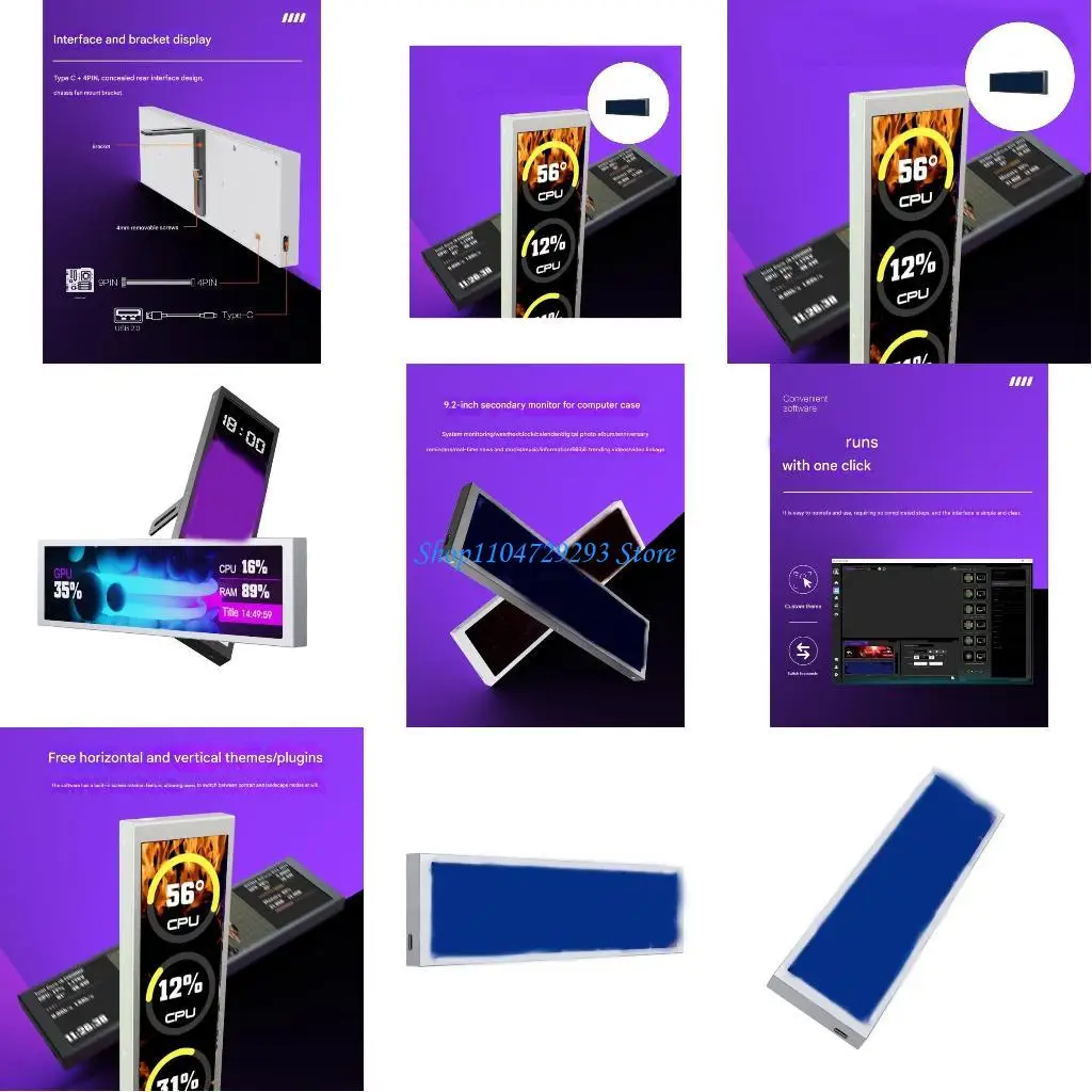 Y2GD Multifunction Secondary Display for D92 Chassis 9.16inch Screen with Temperature Date Time Fan Speed Monitoring
Y2GD Multifunction Secondary Display for D92 Chassis 9.16inch Screen with Temperature Date Time Fan Speed Monitoring