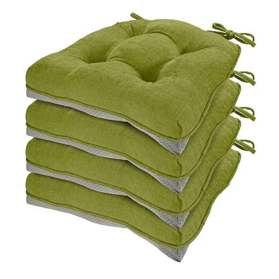 Chair Cushions for Dining Chairs Set of 4 - Chenille Tufted Kitchen Chair Cushions with Ties and Non-Slip Bottom Foam Chair Pad
Chair Cushions for Dining Chairs Set of 4 - Chenille Tufted Kitchen Chair Cushions with Ties and Non-Slip Bottom Foam Chair Pad