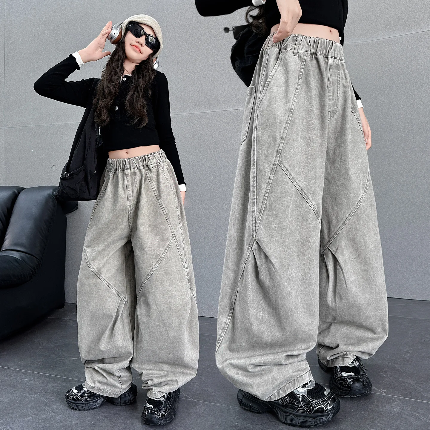 Teenager Girls Pant Autumn Simple Elastic Waist Pocket Children Girls Straight Leg Pant Retro Loose School Grils Trousers
Teenager Girls Pant Autumn Simple Elastic Waist Pocket Children Girls Straight Leg Pant Retro Loose School Grils Trousers