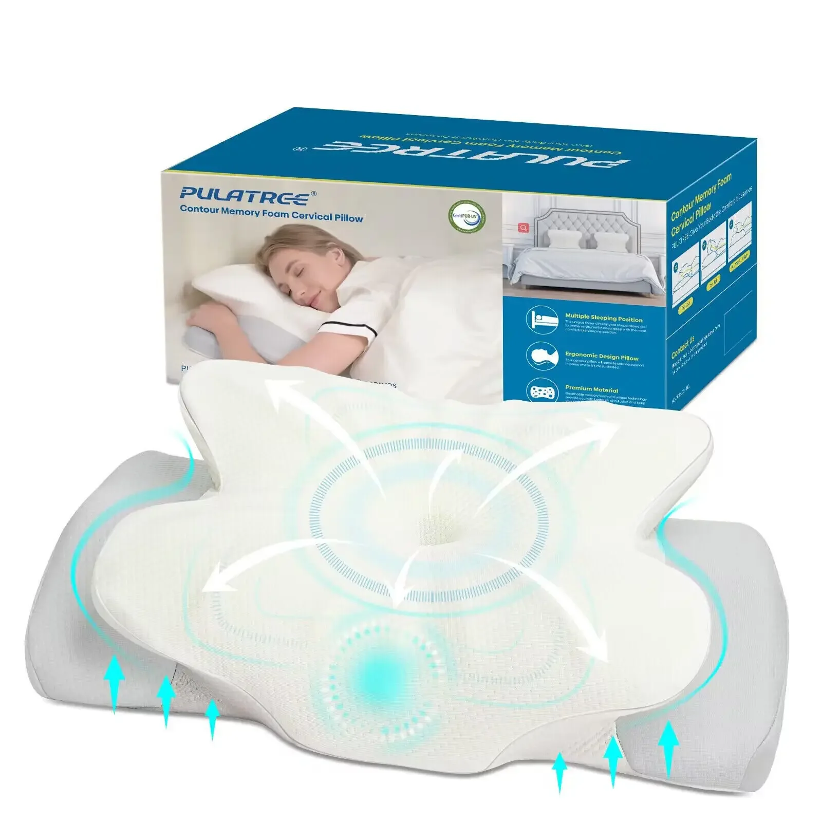 Pulatree Neck Pillow Soft Pillow Odorless Ergonomic Cervical Pillow for Neck Pain Relief Double Sided Easy To Clean Memory Foam
Pulatree Neck Pillow Soft Pillow Odorless Ergonomic Cervical Pillow for Neck Pain Relief Double Sided Easy To Clean Memory Foam