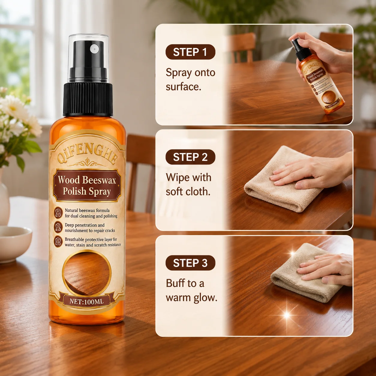 Multi-use Furniture Beeswax Polish Clean Nourish Wood Anti Stain Scratch Waterproof Renew Dull Wooden Cabinet Shine
Multi-use Furniture Beeswax Polish Clean Nourish Wood Anti Stain Scratch Waterproof Renew Dull Wooden Cabinet Shine