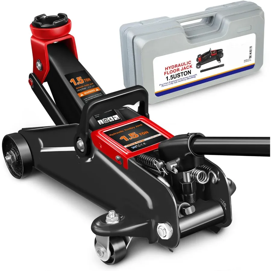 Низкопрофильный гидравлический напольный домкрат 1,5 тонны, 3000 фунтов, стальной сервисный домкрат для тележки с поворотными роликами, защита от перегрузки и безопасность
Низкопрофильный гидравлический напольный домкрат 1,5 тонны, 3000 фунтов, стальной сервисный домкрат для тележки с поворотными роликами, защита от перегрузки и безопасность