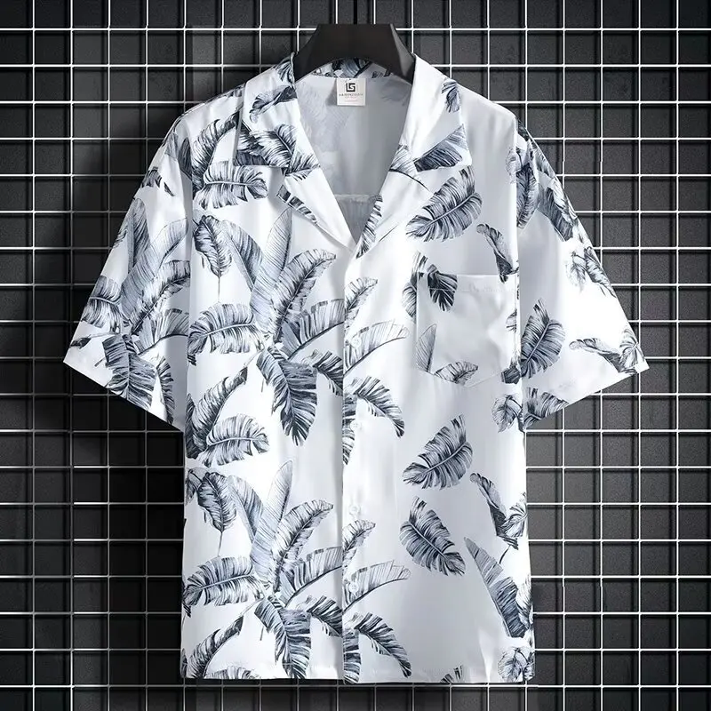 Elegant Men's Summer Coconut Tree Print Lapel Ruff Flower Shirt Short Sleeved Vacation Beach Hawaiian Lapel Tee Shirt
Elegant Men's Summer Coconut Tree Print Lapel Ruff Flower Shirt Short Sleeved Vacation Beach Hawaiian Lapel Tee Shirt