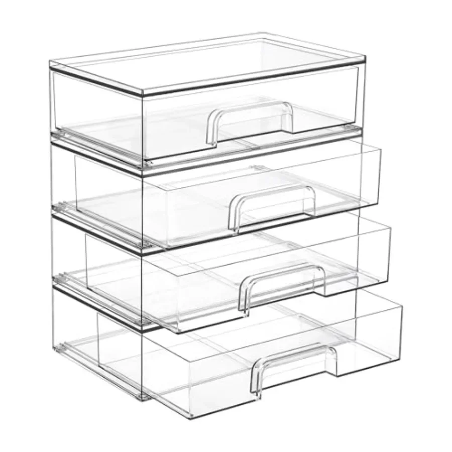 12.1'' W Clear Stackable Storage Drawers 4 Pack Acrylic Plastic Organizers Bins for Makeup Palettes Cosmetics and Beauty Suppli
12.1'' W Clear Stackable Storage Drawers 4 Pack Acrylic Plastic Organizers Bins for Makeup Palettes Cosmetics and Beauty Suppli
