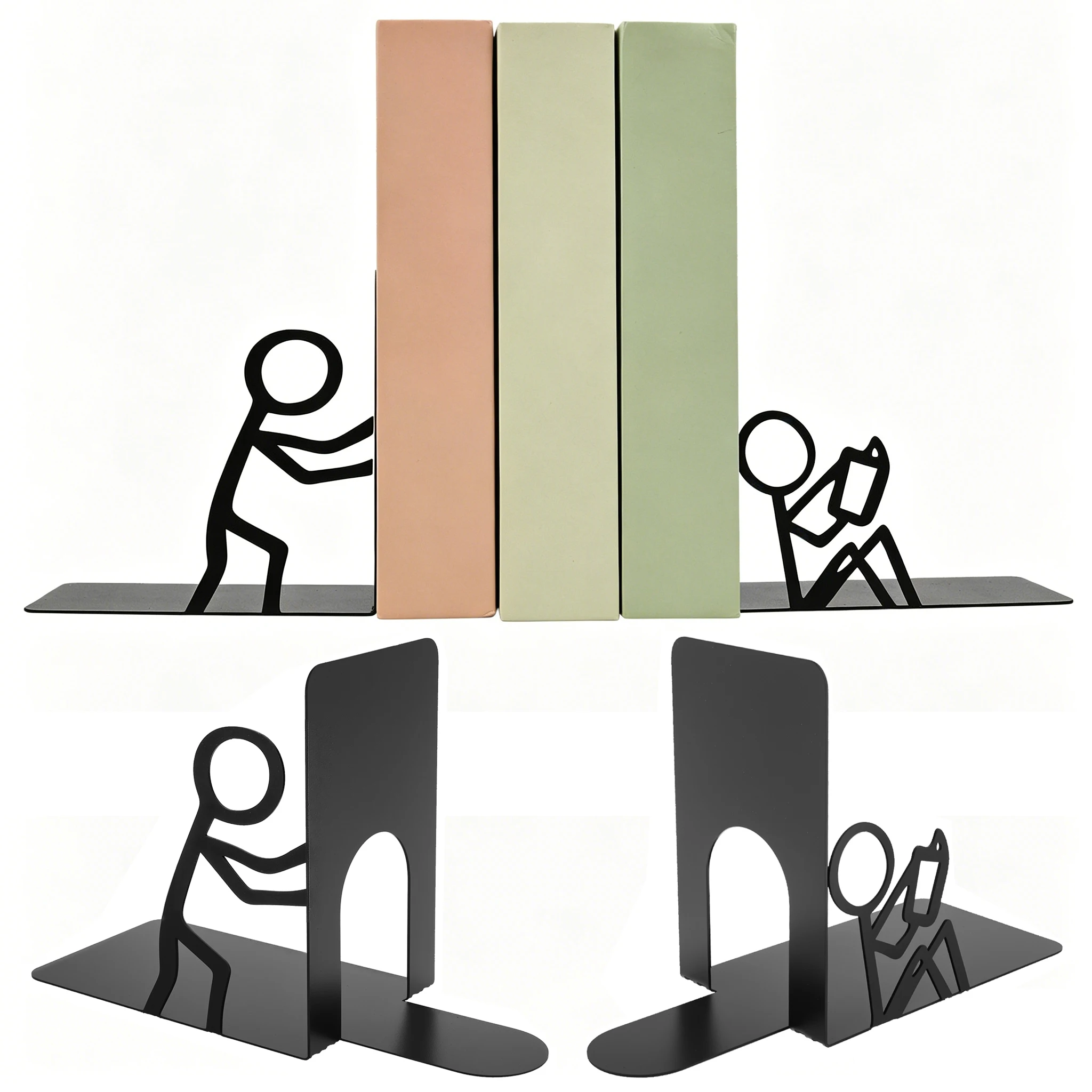 2Pcs Desktop Bookend Metal Decorative Bookshelf Non-slip Document Organizer Books Storage Rack Stable Desk Book Stopper Holder
2Pcs Desktop Bookend Metal Decorative Bookshelf Non-slip Document Organizer Books Storage Rack Stable Desk Book Stopper Holder