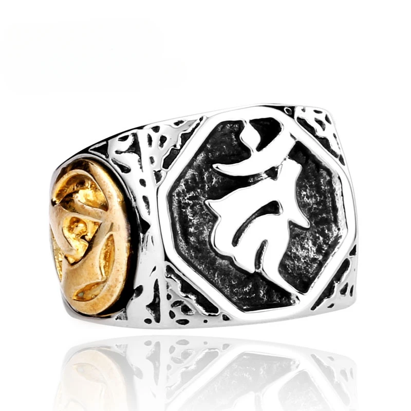 Personalized Retro Rune Creative Men's Stainless Steel Ring Personalized Immovable Mingwang Sword Rings Size 7-13
Personalized Retro Rune Creative Men's Stainless Steel Ring Personalized Immovable Mingwang Sword Rings Size 7-13