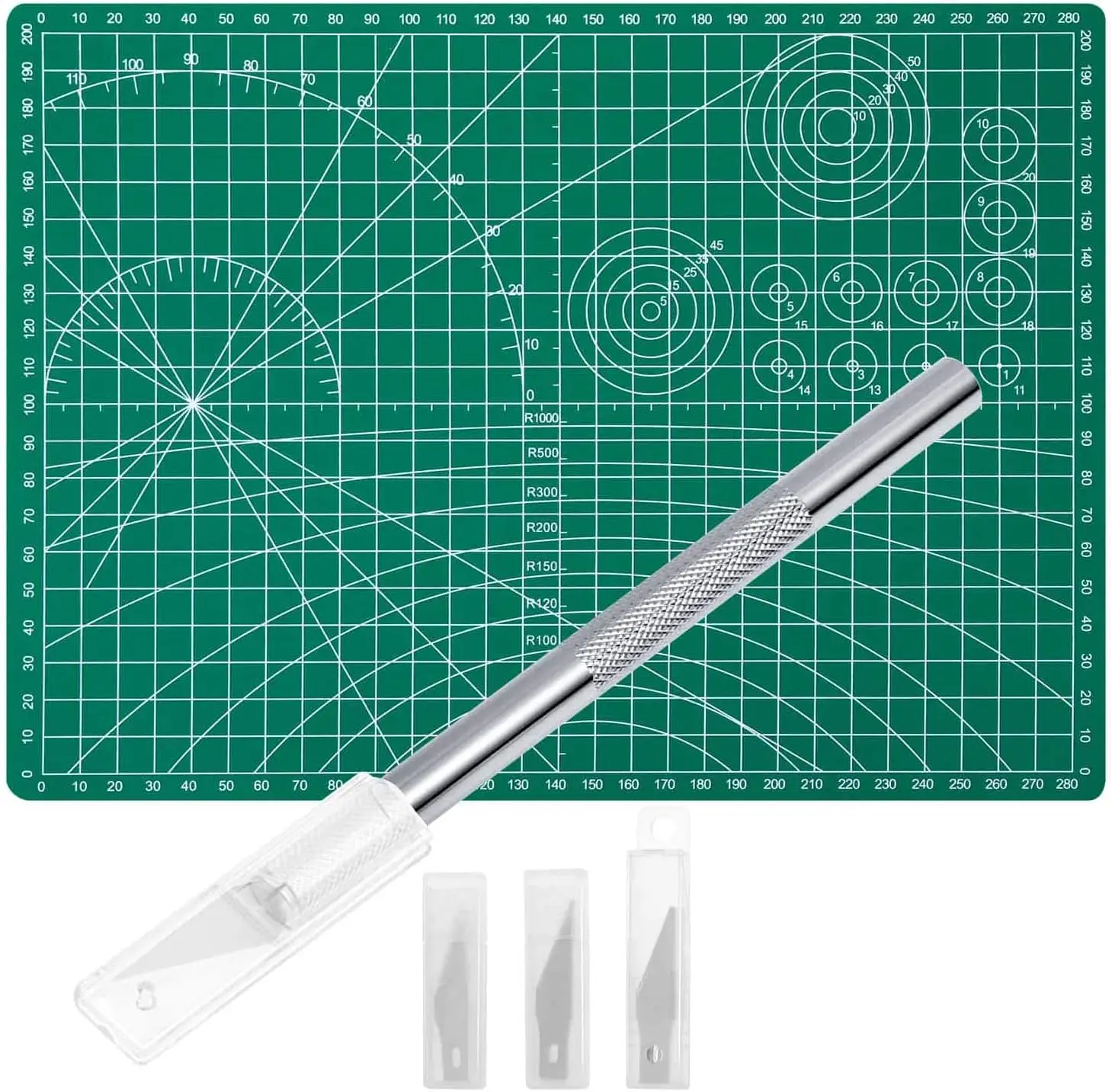 Precision Craft Knife Set with 30 Blades and Self-Healing Cutting Mat for Art, Scrapbooking, Stencil
Precision Craft Knife Set with 30 Blades and Self-Healing Cutting Mat for Art, Scrapbooking, Stencil