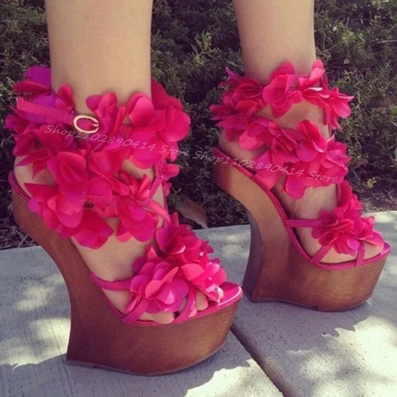 Rose Red Appliques Wooden Platform Sandals Buckle Strap Women Shoes Strange Style Heels Party Banquet 2024 Zapatos Para Mujere
Rose Red Appliques Wooden Platform Sandals Buckle Strap Women Shoes Strange Style Heels Party Banquet 2024 Zapatos Para Mujere