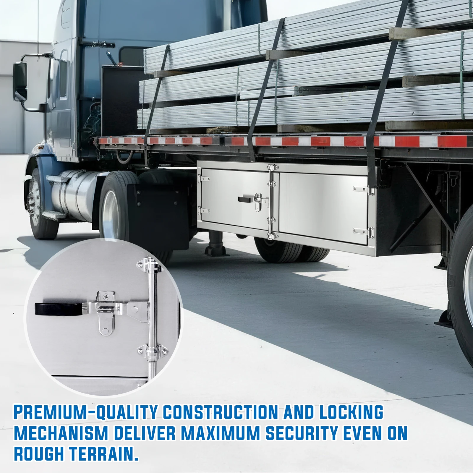 Underbody Truck Bed Tool Box Pickup Tool Box 18 X 18 X 60 Inch with Cam Lock Double Barn Door Aluminum for Pickup RV Trailer
Underbody Truck Bed Tool Box Pickup Tool Box 18 X 18 X 60 Inch with Cam Lock Double Barn Door Aluminum for Pickup RV Trailer