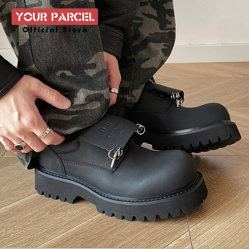 Metal decorated black leather shoes for men dark style big toe derby shoes flip tongue upper with niche design work dress shoes
Metal decorated black leather shoes for men dark style big toe derby shoes flip tongue upper with niche design work dress shoes