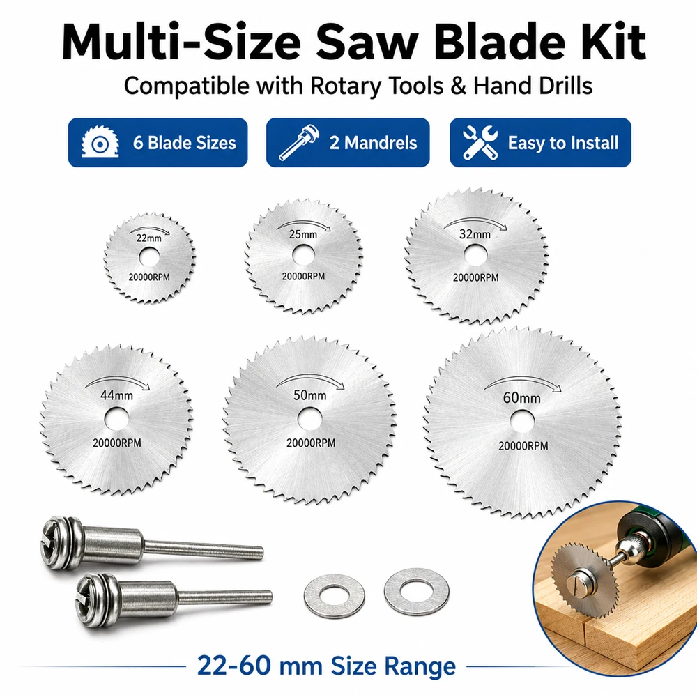 1-7pcs High Speed Steel Circular Saw Blade Hss Cutting Disc Rotating Drilling Tool Accessories For Wood Plastic And Aluminum
1-7pcs High Speed Steel Circular Saw Blade Hss Cutting Disc Rotating Drilling Tool Accessories For Wood Plastic And Aluminum