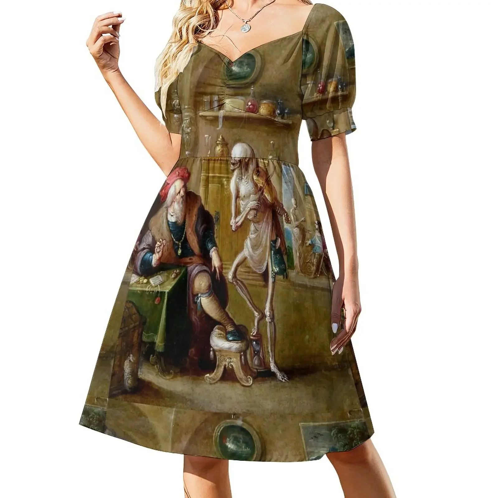 Death playing the Violin Painting Frans Francken the Younger Short-Sleeved Dress Dress vintage bandage dress
Death playing the Violin Painting Frans Francken the Younger Short-Sleeved Dress Dress vintage bandage dress
