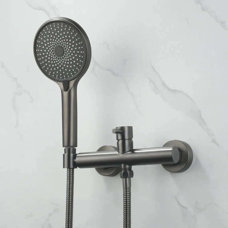 Bathroom Shower Faucet Double Hole Single Handle Faucet Handheld Shower Sprayer Set Bathroom Hot and Cold Mixer Tap Grey
Bathroom Shower Faucet Double Hole Single Handle Faucet Handheld Shower Sprayer Set Bathroom Hot and Cold Mixer Tap Grey