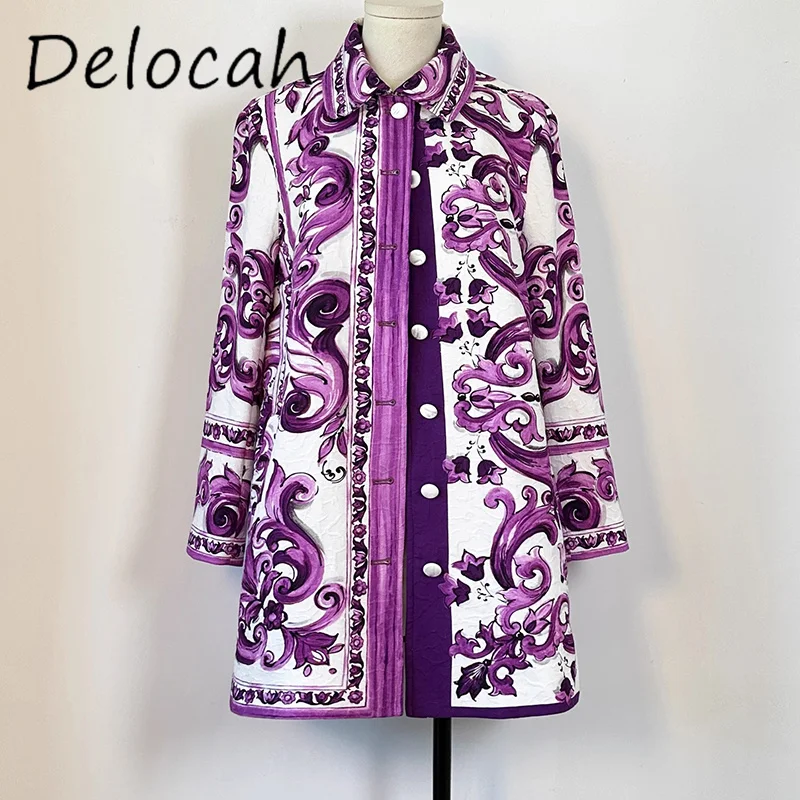 Delocah 2025Autumn New Arrivals Violet long sleeved jacquard windbreaker POLO collar single breasted mid length jacket
Delocah 2025Autumn New Arrivals Violet long sleeved jacquard windbreaker POLO collar single breasted mid length jacket