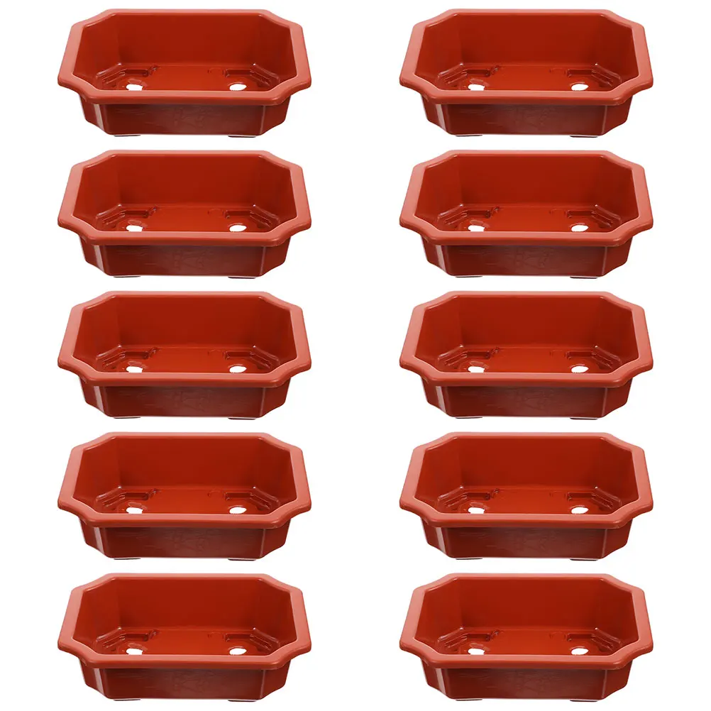 20 Pcs Plastic Flower Pots Plant Containers with Drainage Holes for Garden Use Brown Planter PP Material
20 Pcs Plastic Flower Pots Plant Containers with Drainage Holes for Garden Use Brown Planter PP Material