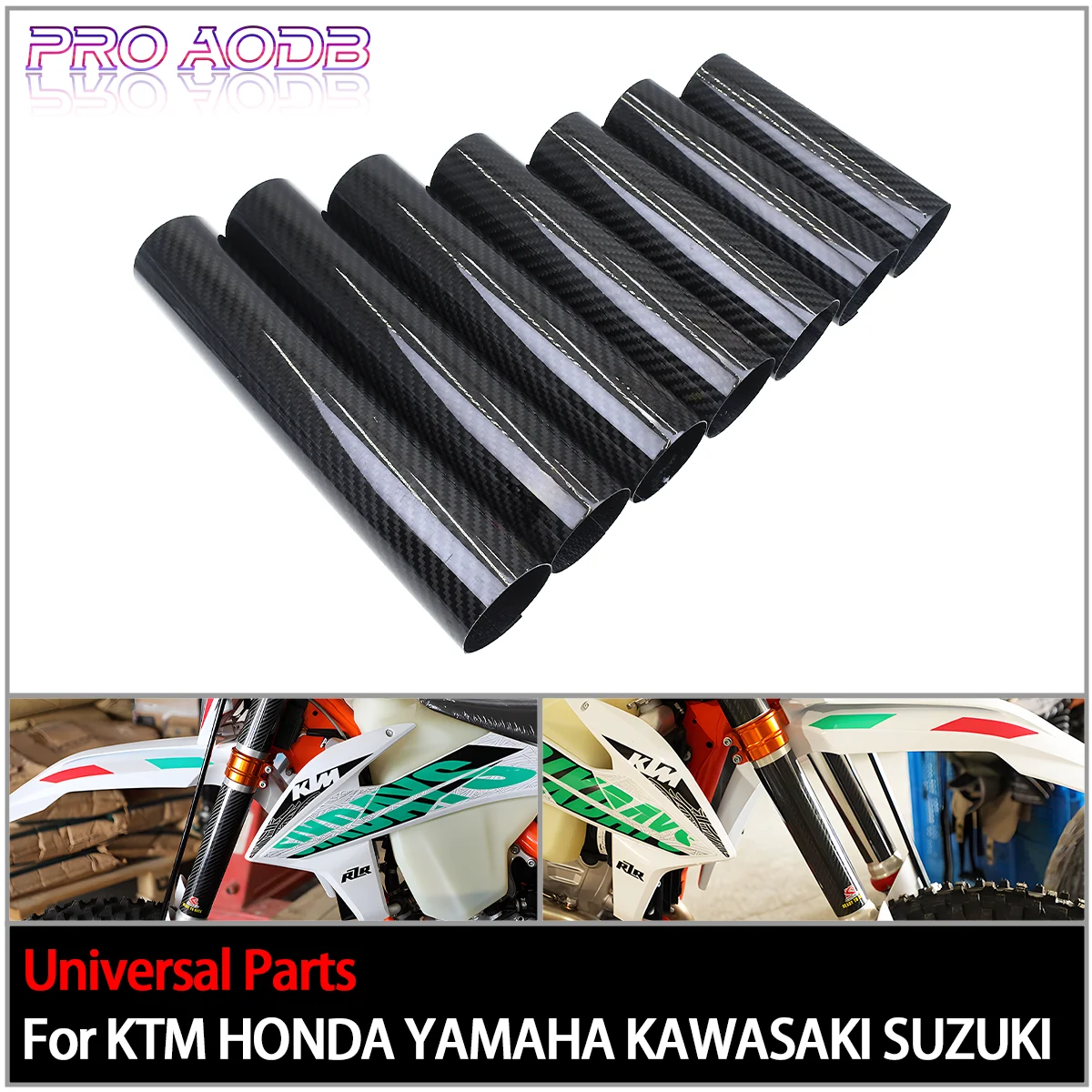 Motorcycle 150-270MM Carbon Fiber Adjustable Front Fork Shock Guard Protector For KTM EXC SX SXF XC XCF XCW 125 250 350 450
Motorcycle 150-270MM Carbon Fiber Adjustable Front Fork Shock Guard Protector For KTM EXC SX SXF XC XCF XCW 125 250 350 450