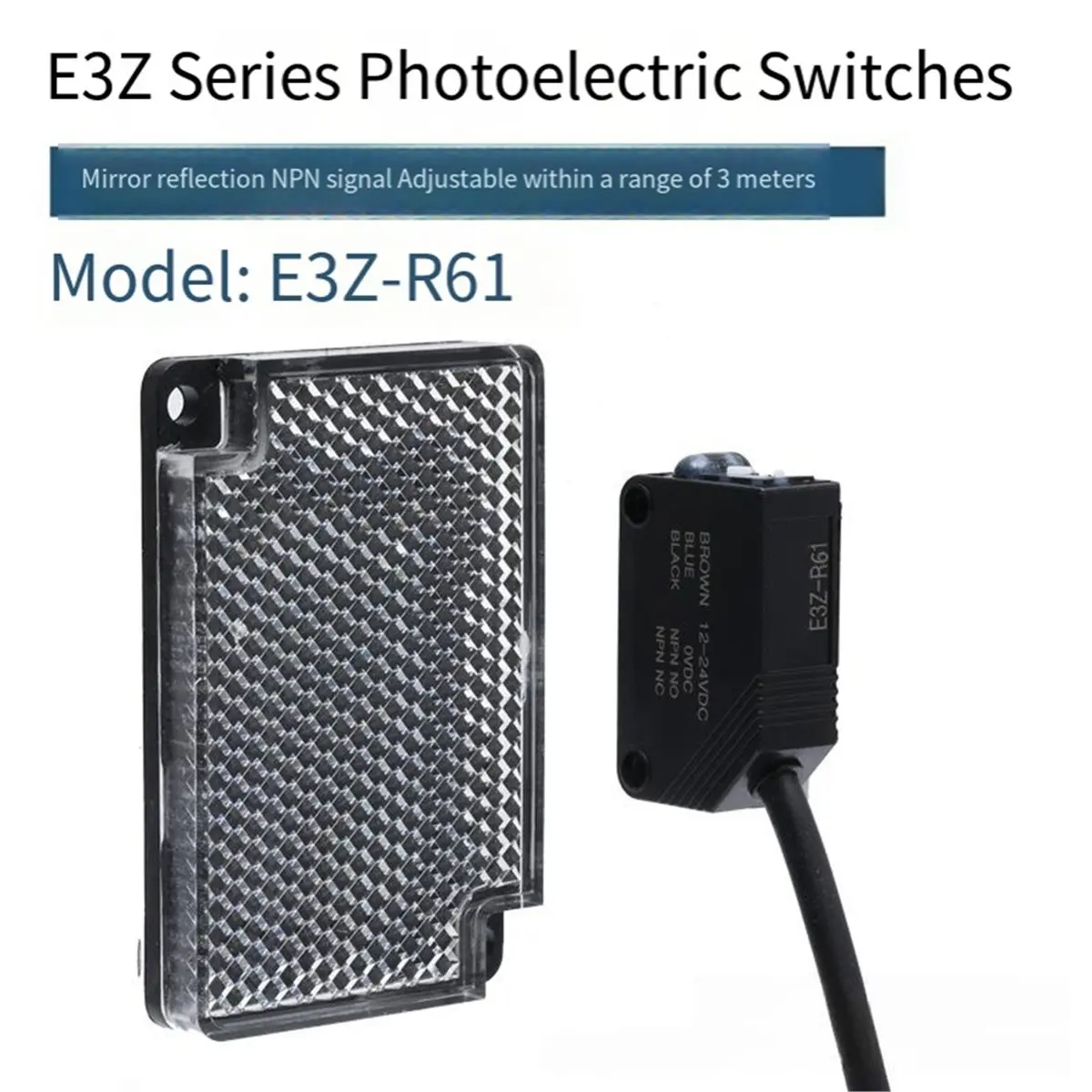 A78I IKSLED E3Z-R61 Photoelectric Sensor Switch, Reflective NPN Output, DC12-24V, 2m Detection
A78I IKSLED E3Z-R61 Photoelectric Sensor Switch, Reflective NPN Output, DC12-24V, 2m Detection