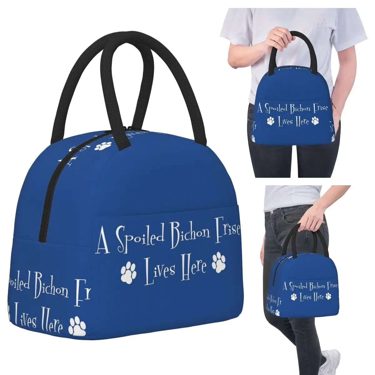 A Spoiled Bichon Frise Dog Lives Here Insulated Lunch Bag for Women Office Cooler Thermal Food Box Tote Portable Lunch Boxes
A Spoiled Bichon Frise Dog Lives Here Insulated Lunch Bag for Women Office Cooler Thermal Food Box Tote Portable Lunch Boxes