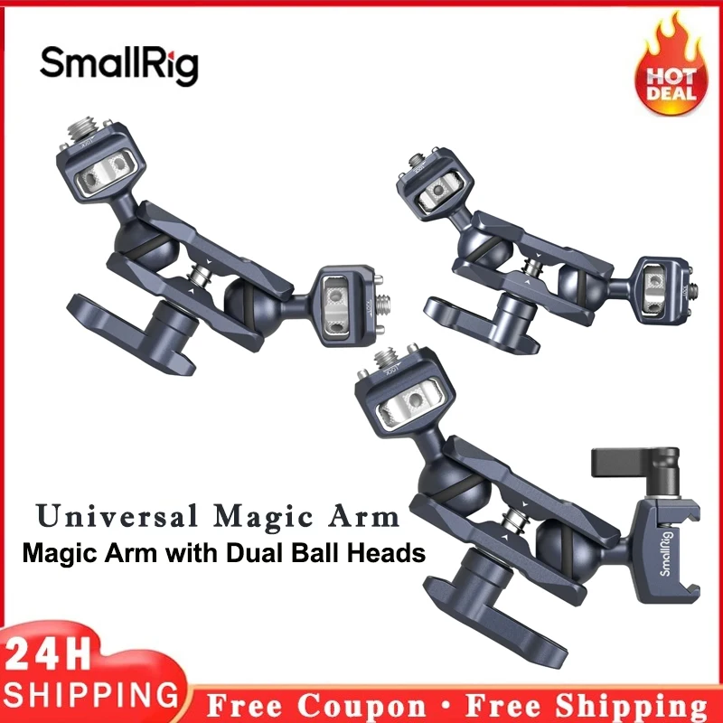 SmallRig Magic Arm with Dual Ball Heads (1/4-20 Screws /1/4-20 Screws and ARRI locating Screw/NATO Clamp) 3873/3874/3875
SmallRig Magic Arm with Dual Ball Heads (1/4-20 Screws /1/4-20 Screws and ARRI locating Screw/NATO Clamp) 3873/3874/3875