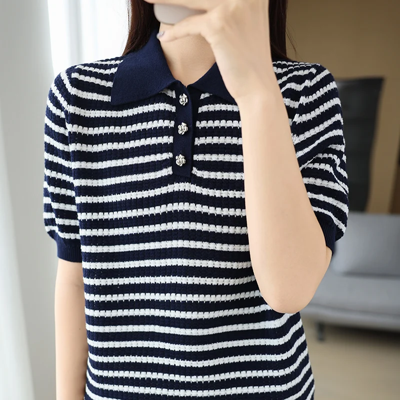 2025 summer short sleeved 100% pure cotton T-shirt women's sweater short sleeved casual pullover loose knit short sleeved top
2025 summer short sleeved 100% pure cotton T-shirt women's sweater short sleeved casual pullover loose knit short sleeved top