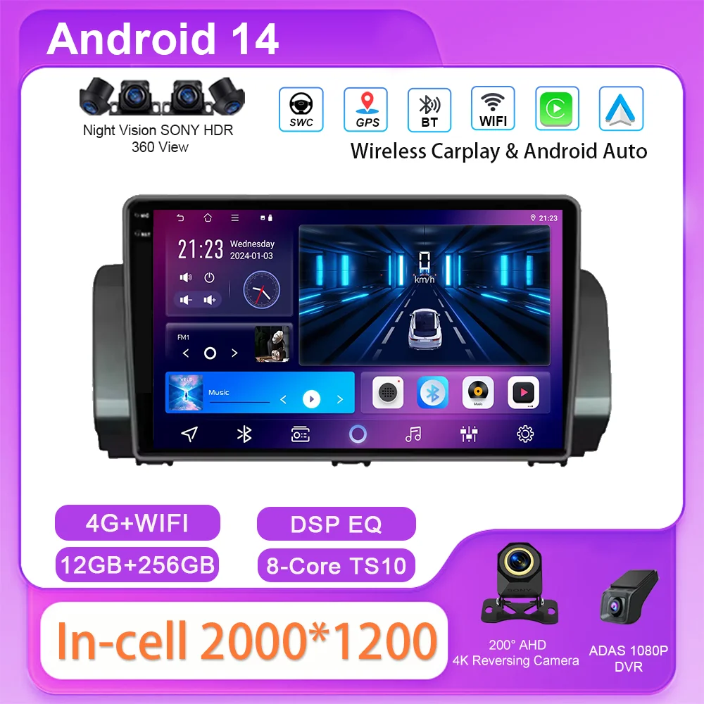 Car Android 14 Radio Stereo For Renault Sandero 2021 Auto GPS Navigation Multimedia Player NO 2Din DVD Touch Screen QLED Screen
Car Android 14 Radio Stereo For Renault Sandero 2021 Auto GPS Navigation Multimedia Player NO 2Din DVD Touch Screen QLED Screen