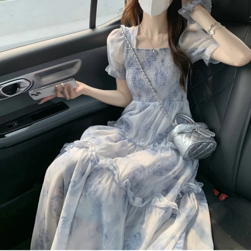 Gentle Style Tea Break French Platycodon Grandiflorum French Fairy Platycodon Floral Long Dress Forest Style Waist-Cinching Slim
Gentle Style Tea Break French Platycodon Grandiflorum French Fairy Platycodon Floral Long Dress Forest Style Waist-Cinching Slim