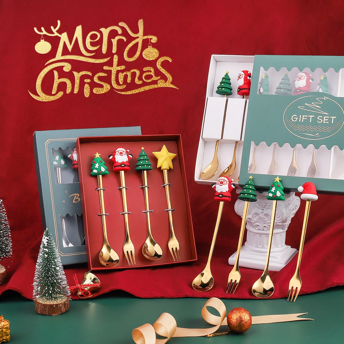 2022 Christmas Stainless Steel Cutlery Set with Gift Box Cute Teaspoon For Coffee Dessert Tableware 2023 New Year Gift
2022 Christmas Stainless Steel Cutlery Set with Gift Box Cute Teaspoon For Coffee Dessert Tableware 2023 New Year Gift